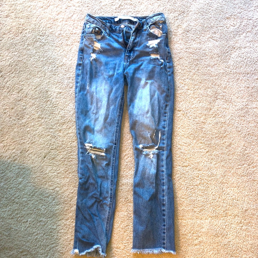 Gently worn blue jeans